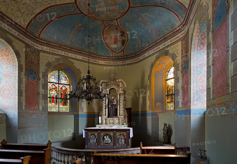 Quarry stone chapel on the foundations of a chapel from 1718, built by Abbot Ludwig von Sickingen, interior, St., Sankt, Saint