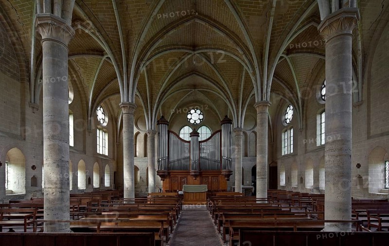 Cistercian abbey mid-13th century, Former infirmary, today chapel, interior facing north, St., Sankt, Saint