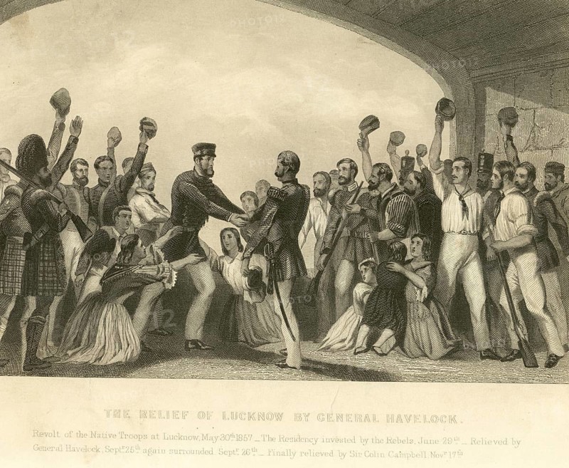 Military and munity mutiny Views Relief of Lucknow by General Havelock, India, Asia