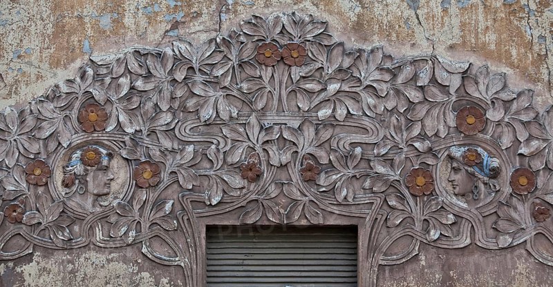 Alsleben (Saale) Art Nouveau façade relief 68936 Created around 1900 right side detail