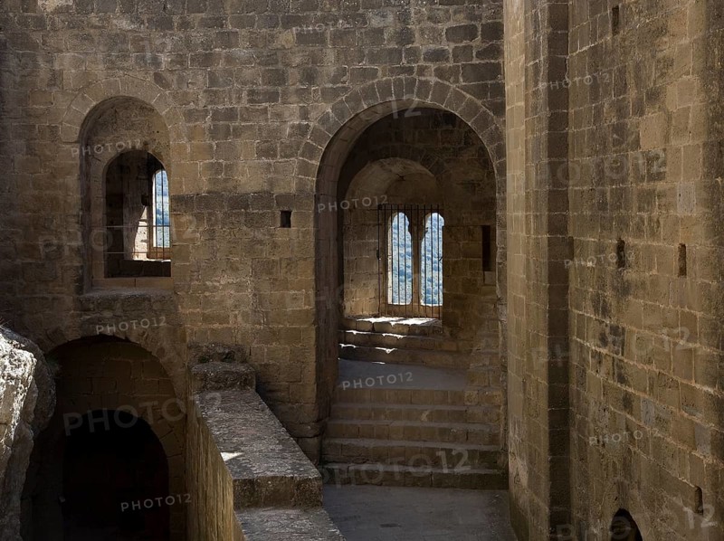 Castle courtyard on the right, north wall of the monastery church of San Pedro, St., St., Saint