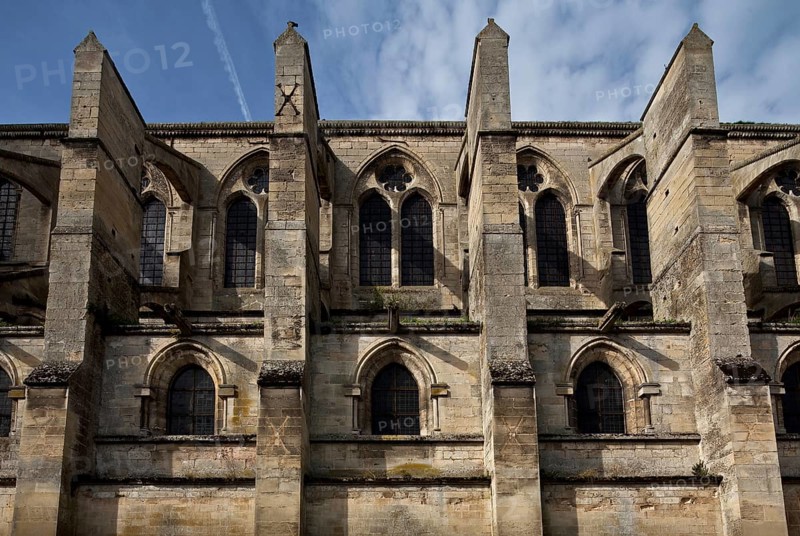 Saint-Leu-d'Esserent, Abbatiale St-Nicolas, nave façade from the north-east, detail, St., St., Saint
