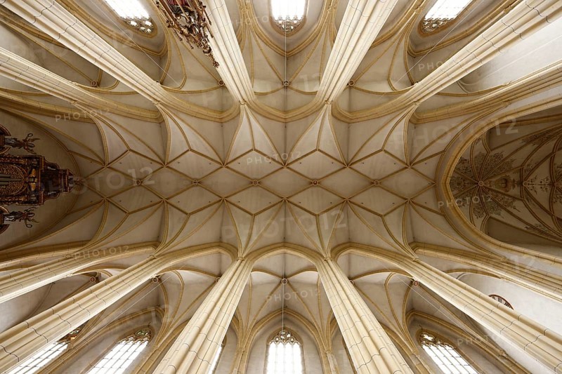 Started in 1410 by Hans von Burghausen, vault in the nave (19th century), St., Sankt, Saint