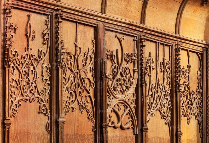 Choir stalls, (1505-1508), late Gothic tracery, St., Sankt, Saint