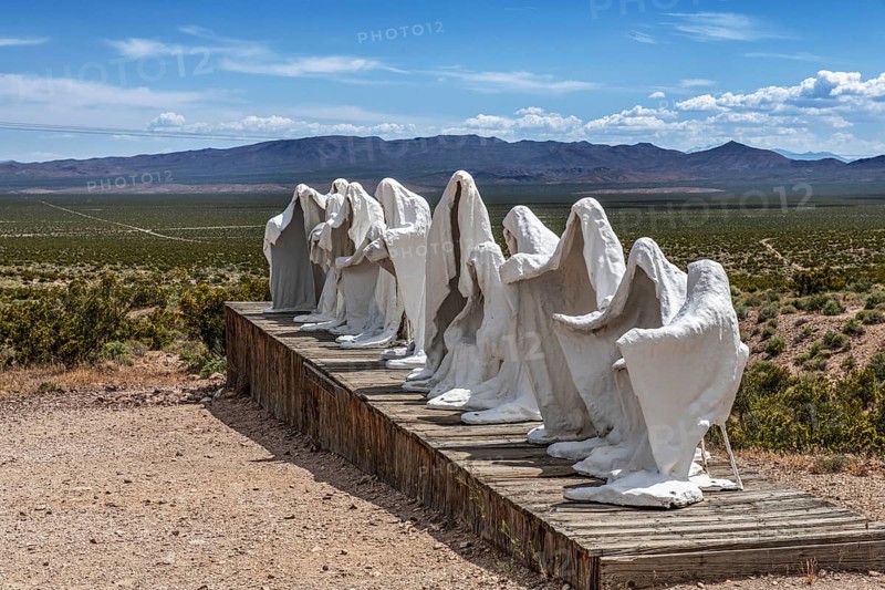 Leonardo da Vinci, Last Supper as a work of art in the ghost town of Rhyolite, Beatty, Nevada, USA, North America