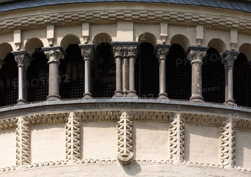 Brauweiler near Pulheim, St Nicholas Abbey Church, view from the east, choir apse with dwarf gallery