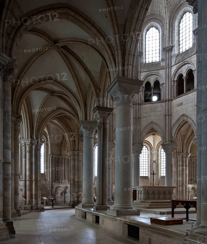 Vezelay, Basilica of Ste-Marie-Madeleine. Interior. North choir aisle to the east right inner choir, St, Saint, Saint