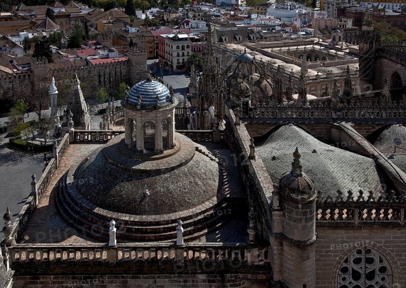 Seville, Cathedral. Domed roof with lantern over the Royal Chapel of Seville, St, Saint, Saint