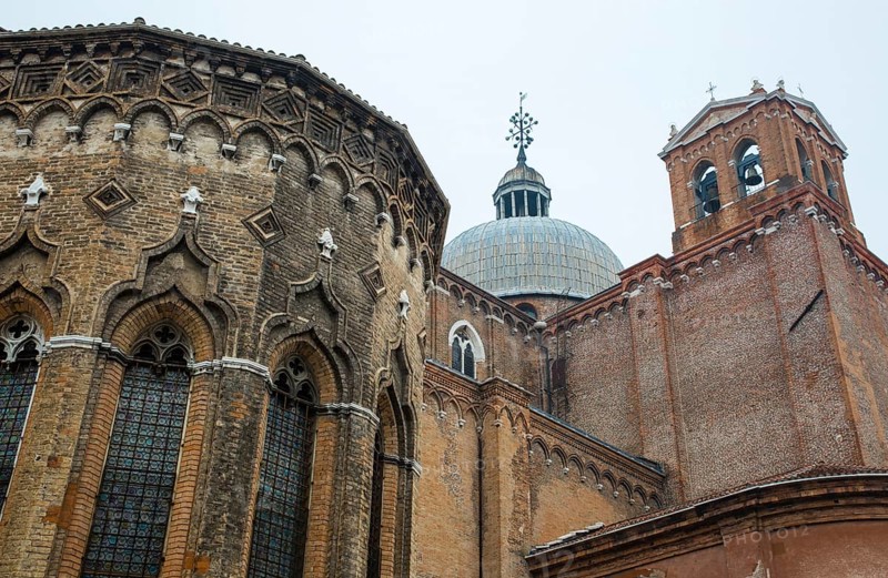 Italy Venice Zanipolo Church -379 completed in the 15th century Partial view from south-west Bottom view