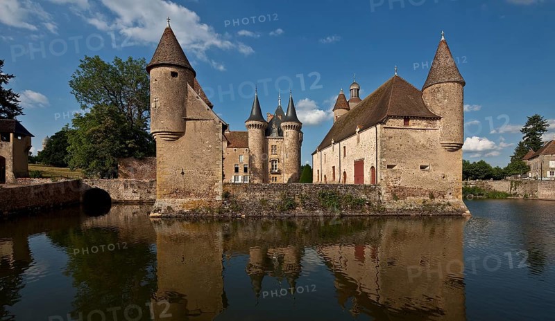 La Clayette Burgundy moated castle present appearance from 1380 partly remodelled in the 19th century View from the west