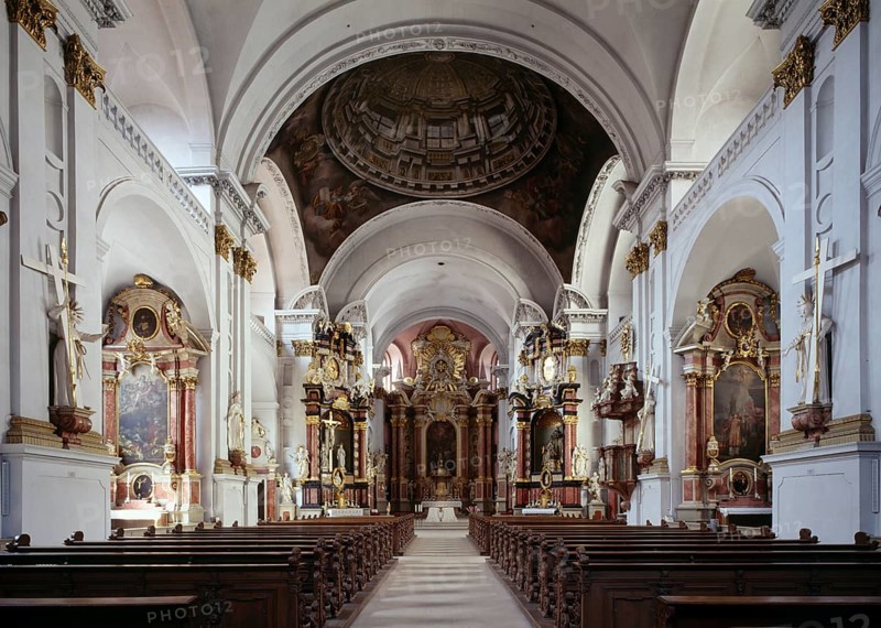 Interior view of the parish church. View of the choir. Construction period 1686 - 1718, St., Sankt, Saint