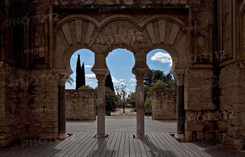 Medina Azahara, ruins of the palace city. Palace complex upper basilica building interior
