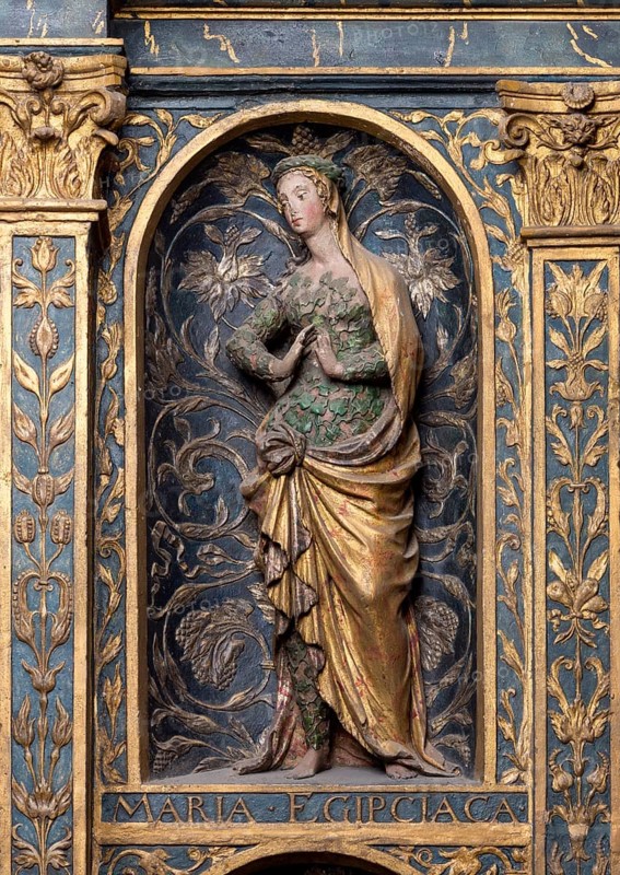 Brauweiler near Pulheim, St Nicholas Abbey Church, south transept, Antonius Altar from 1552, Mary of Egypt