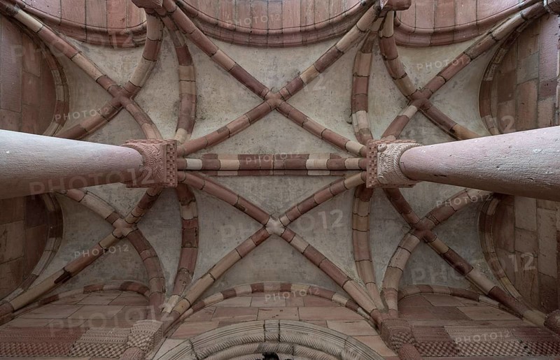Lautenbach, collegiate church, portal vestibule, view into the vault