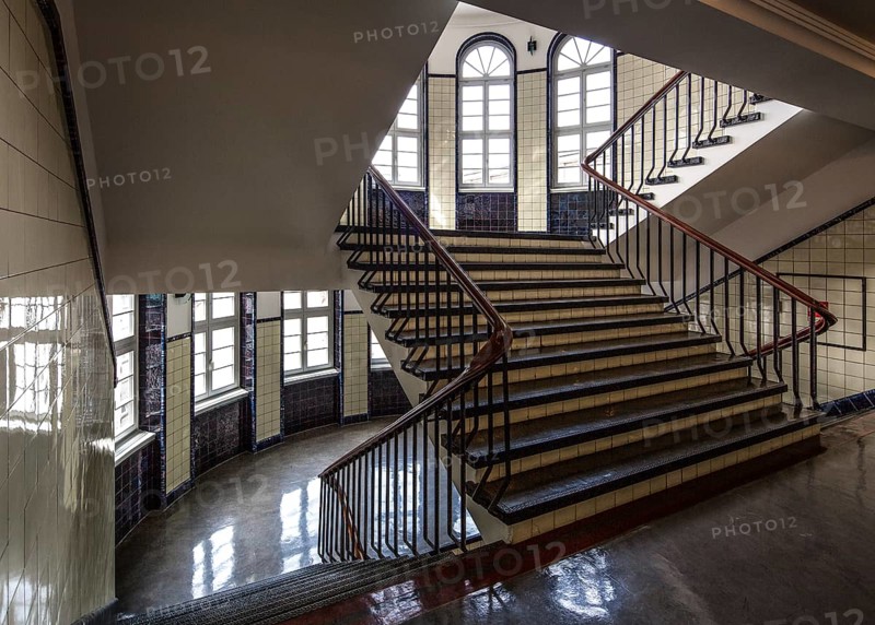 Hamburg Kontorhaus CHILEHAUS, built 1922-24 by Fritz Höger, staircase on the penultimate upper floor