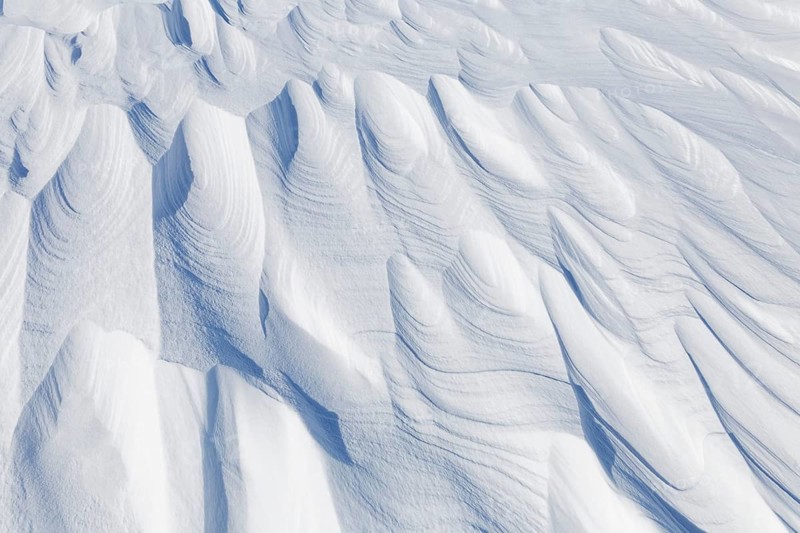 Nature, snow drift pattern on the Saint Lawrence River, Province of Quebec, Canada, North America