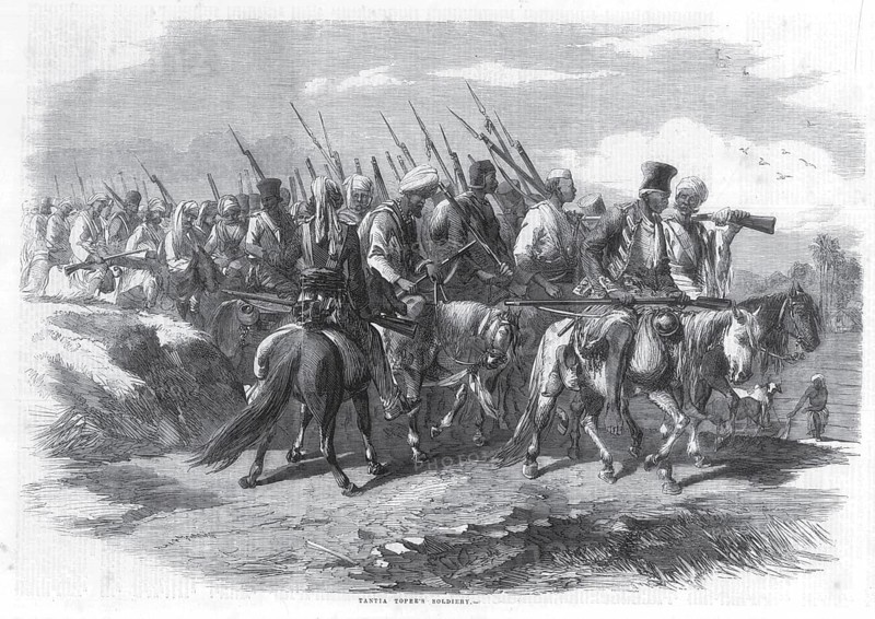 Military and mutiny, tantia topee's soldiery, India, Asia