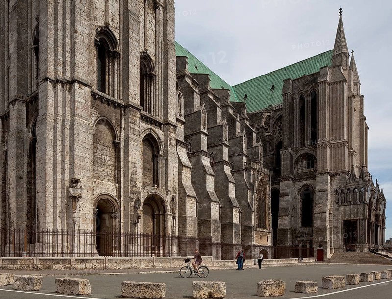 1195-1260 Main building period, view from south-west, lower storeys of the southern west tower CLOCHER VIEUX, St., Saint, Saint