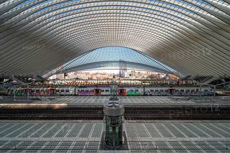 Liège, Liège-Guillemins railway station, design 2009 Santiago Calatrava, station concourse