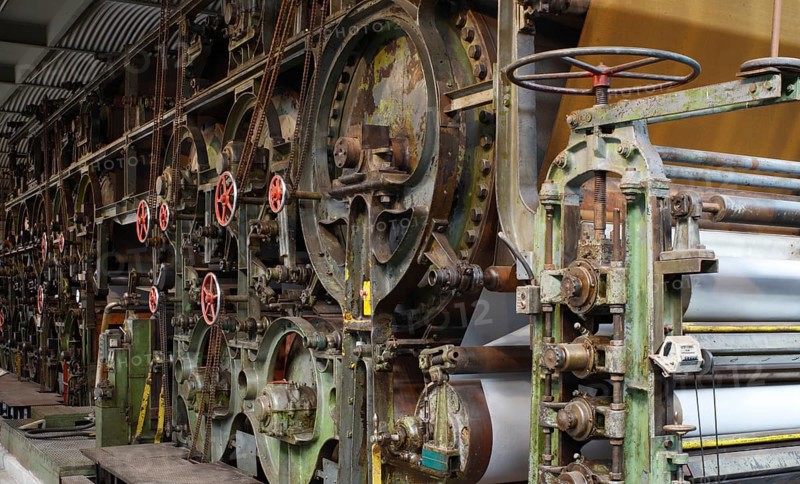 Paper machine PM4 from 1889, forty metres long and five metres high