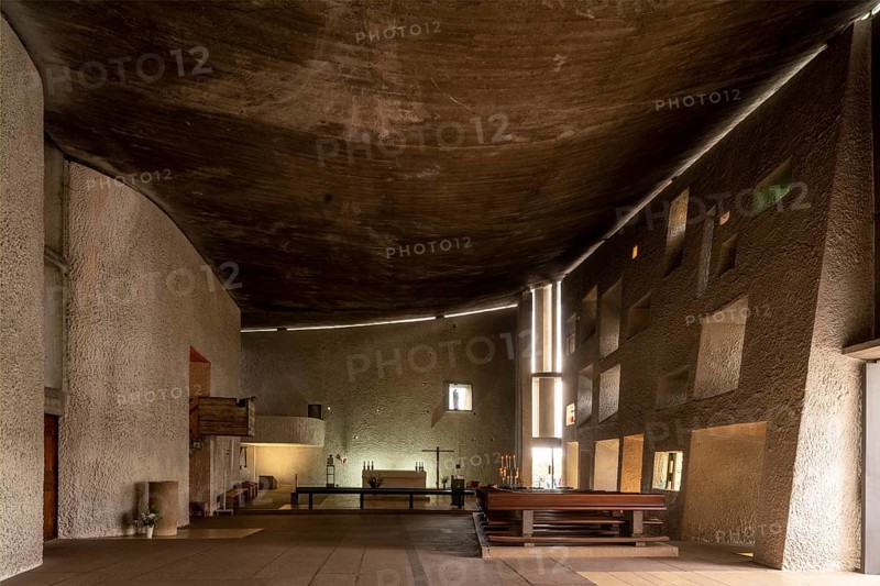 Ronchamp, Chapelle Notre-Dame-du-Haut de Ronchamp, built 1950-1955 by Le Corbusier