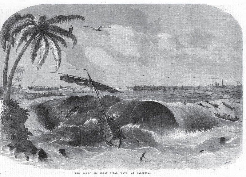 The Bore or Great Tidal Wave at Calcutta, West Bengal, India, Asia