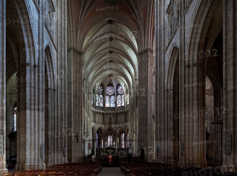 Frankr Auxerre Burgundy Cathedral St-Etienne 70216 Interior to the east Auxerre, Cathedral, St, Saint, Saint