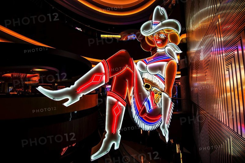 Vegas Vicky Cowgirl, Neon Art, Circa Hotel, Las Vegas, Nevada, USAVegas Vicky Cowgirl, Neon Art, Circa Hotel, Las Vegas, Nevada, USA, North America