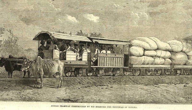 Indian tramway constructed by his highness the Guicowar of Baroda, Gujarat, India, Asia