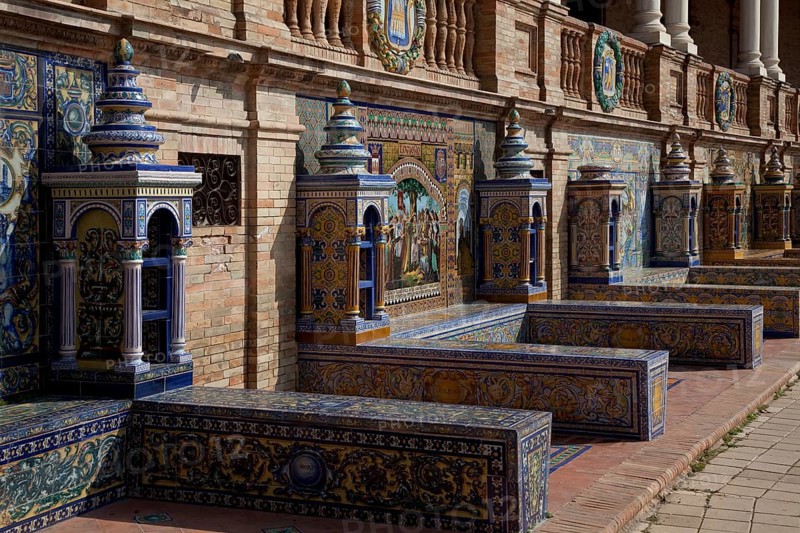 Buildings of the Ibero-American Exhibition 1929 Arched Gallery Plinth Zone
