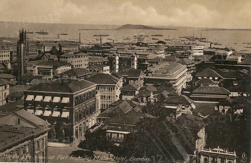 Bird's eye view of Fort from Taj Mahal hotel, Bombay now Mumbai, Maharashtra, India, Asia