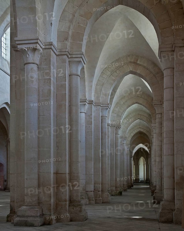 Pontigny Abbey Church side aisle interior view to the east 1145-1206 built, St., Saint, Saint