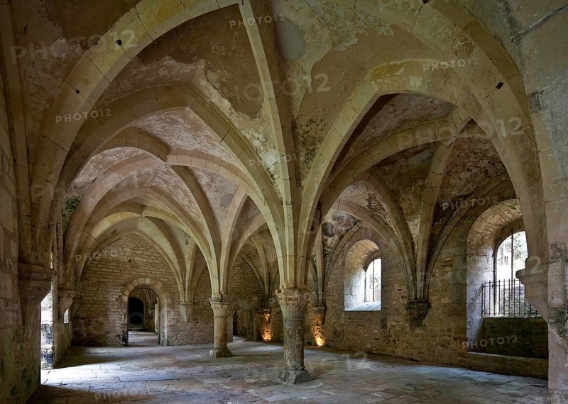 Fontenay former Cistercian monastery monastery building, basement built at the end of the 12th century View from north-west, St., Sankt, Saint