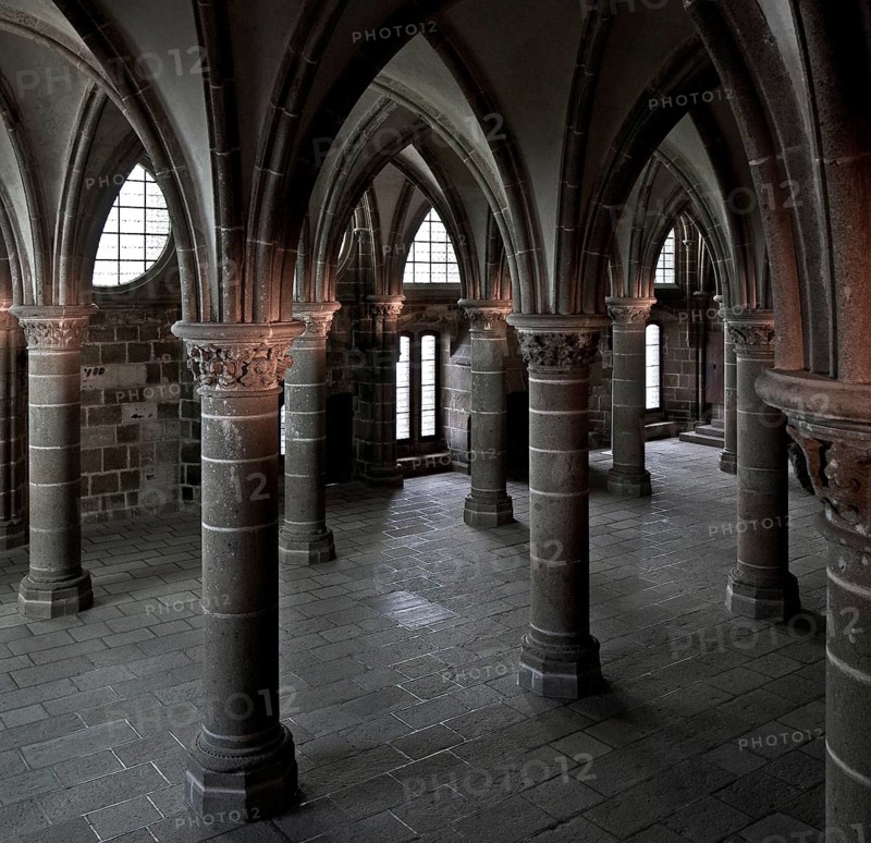 The WUNDERWERK, Knights' Hall around 1220, partial view from the access staircase to the north-east, St., Sankt, Saint