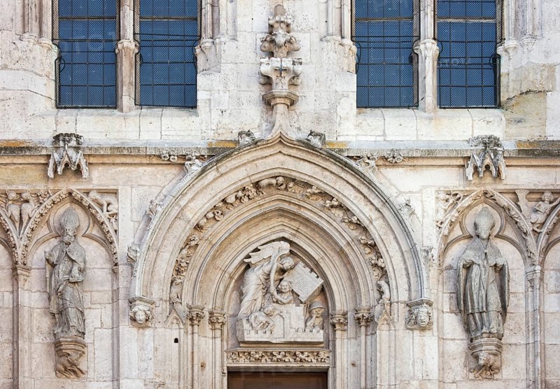 South west portal, tympanum, angel liberates St Peter, St, Saint