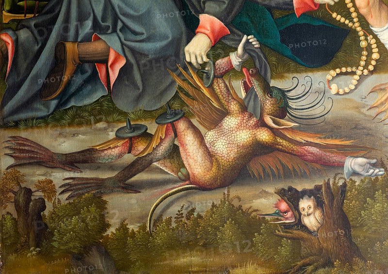 St Anthony's altar from the castle church, painting by Hans von Köln, Lübeck 1522, Demons and devils, St, Saint, Saint