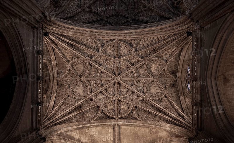 Seville, Cathedral, vault, detail, St., Saint, Saint