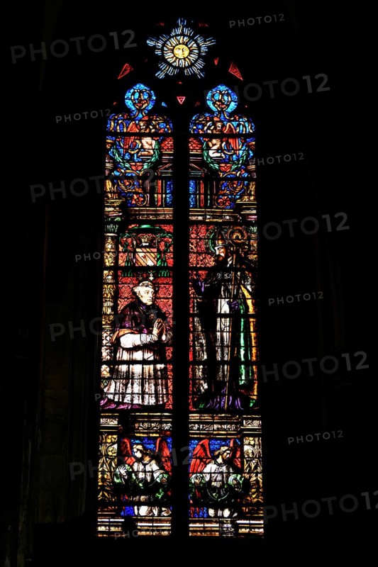 Church windows in the Gothic cathedral of Saint-Étienne, St Stephen's Cathedral, Metz, Grand Est region, France, Europe
