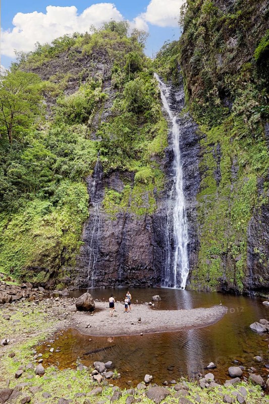 Cascade Vaimahuta, drop height 80 metres, Hitia?a O Te Ra, waterfall, les trois Cascades, Faarumai Valley, Tiarei, Tahiti-Nui, Society Islands, Leeward Islands, French Polynesia, Oceania