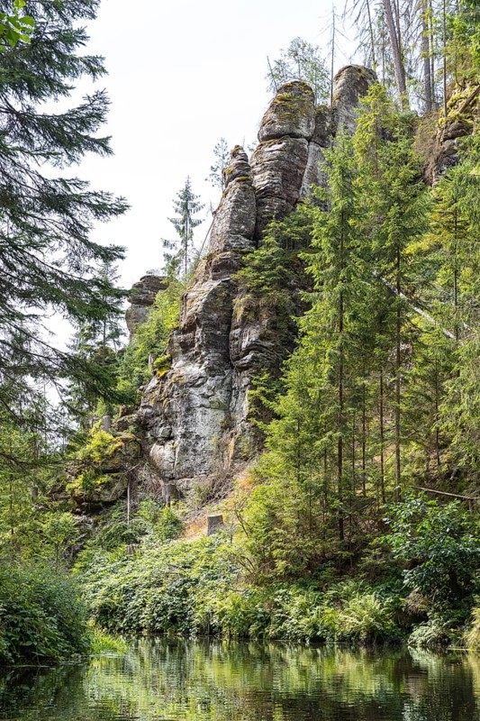 Boat trip on the Upper Lock in the Kirnitzsch Valley near Hinterhermsdorf, Saxon Switzerland, Saxony, Germany, Europe
