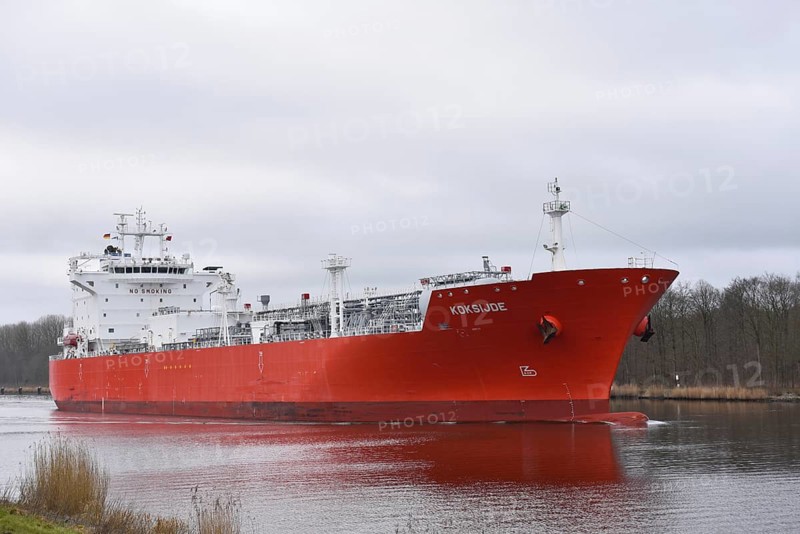 LPG tanker, tanker KOKSIJDE travelling through the Kiel Canal, NOK, Kiel Canal, Kielkanal, Schleswig-Holstein, Germany, Europe