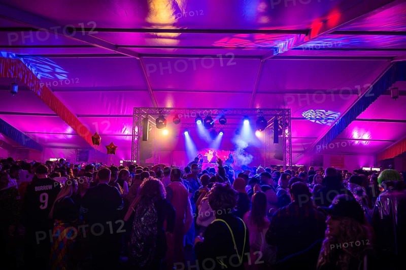 Large crowd enjoying a concert in a festively lit tent, carnival, Schlagerkuchen Donzdorf, Göppingen district, Germany, Europe