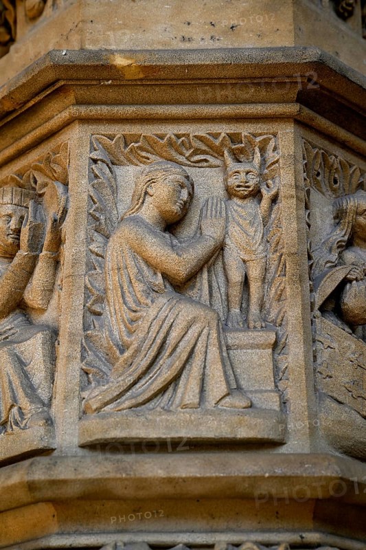 Entrance portal of the Gothic Saint-Étienne Cathedral, detail, St Stephen's Cathedral, Metz, Grand Est region, France, Europe