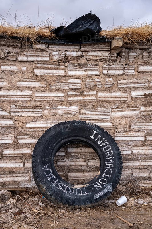 House walls made of salt rock, Salinas Grandes, Salta Province, Argentina, South America