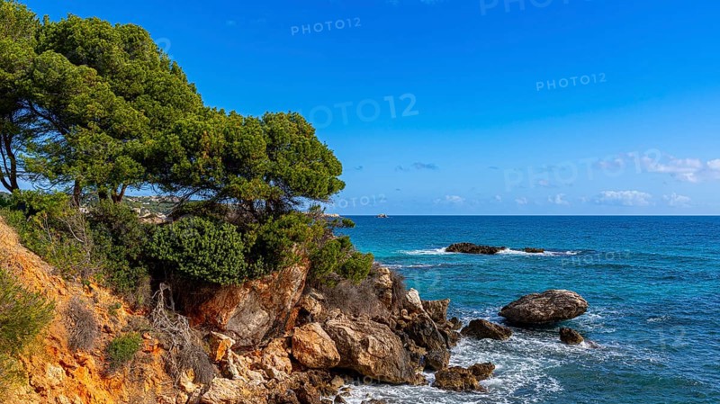 Landscape and coastal area in the north of Majorca, Cala Rajada, Balearic Islands, . Spain
