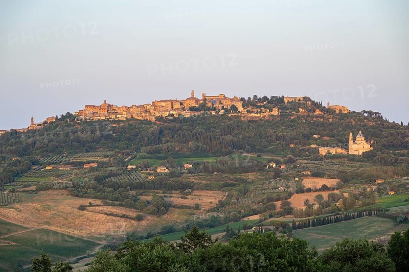 The old town of Montepulciano with the Church of Madonna di San Biagio, Tuscany, Italy, Europe