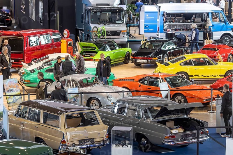 Retro Classics car show opens in Stuttgart. With over 90, 000 visitors and more than 900 exhibitors, the trade fair for driving culture is the central meeting point for the classic car scene in southern Germany. Stuttgart, Baden-Württemberg, Germany, Europe