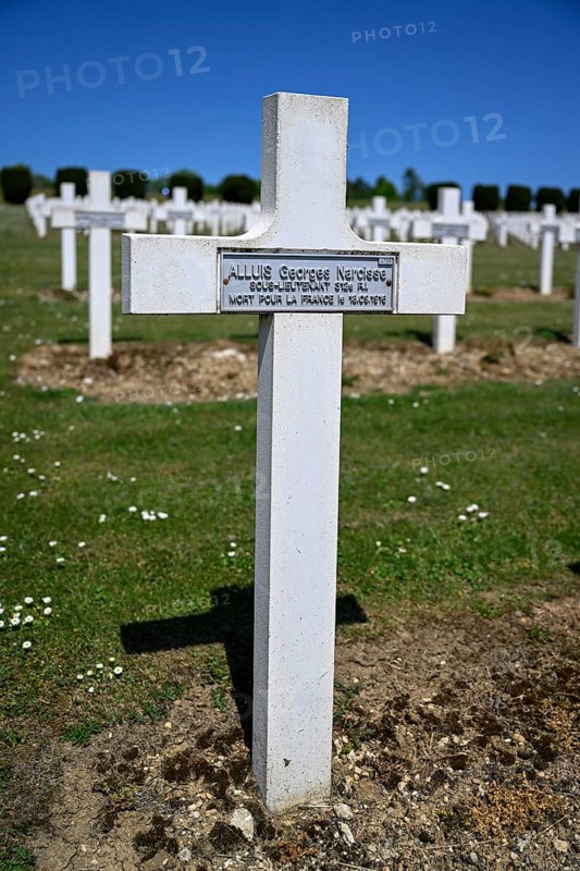 Cross at the military cemetery near the Douaumont ossuary, First World War, Verdun, Grand Est region, France, Europe