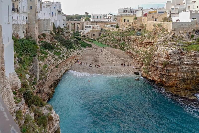 View of the Llama Monachile bay, Polignano a Mare, Apulia
