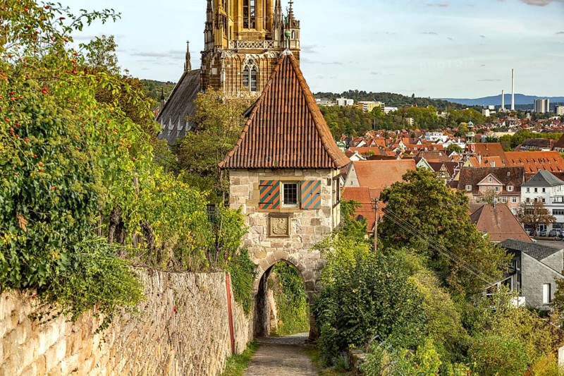 Neckarhaldentor city gate in Esslingen am Neckar, Baden-Württemberg, Germany, Europe